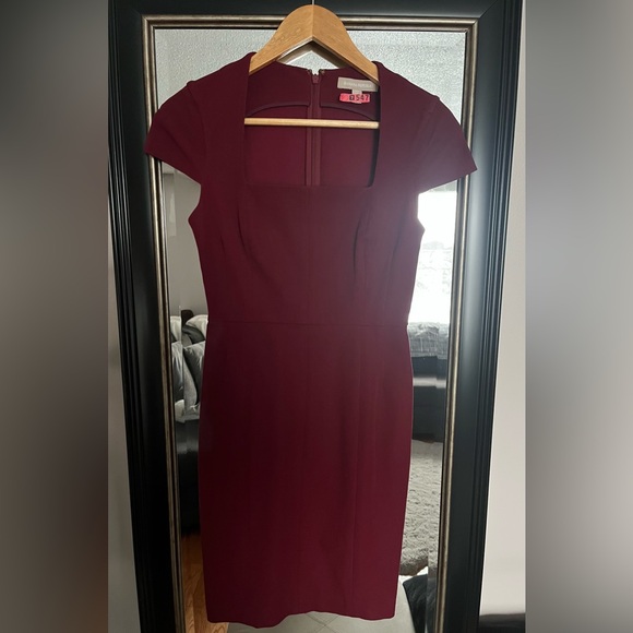 Women’s Banana Republic Rich Burgundy Midi Elegant Bodycon Dress - Picture 13 of 14